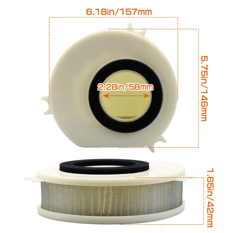 LOCOPOW Air Filter 5EL-14451-00 HFA4913 Replacement for Yamaha V Star 1100 XVS1100 XVS1100A XVS1100AT XVS1100AW 2000-2009 - Image 2
